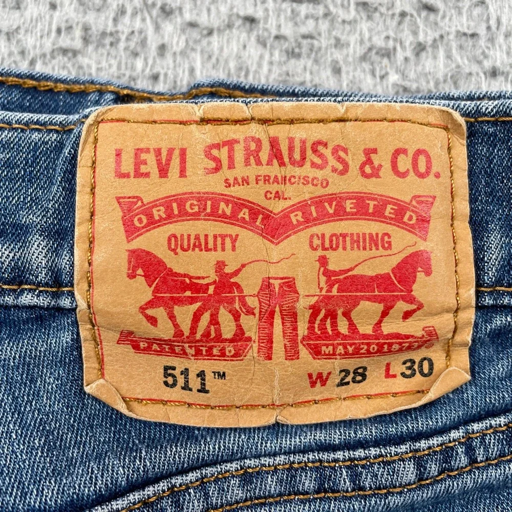 Levi's 511 Jeans Mens 28x30 Blue Slim Fit Stretch Denim Casual 5-Pocket 15863
